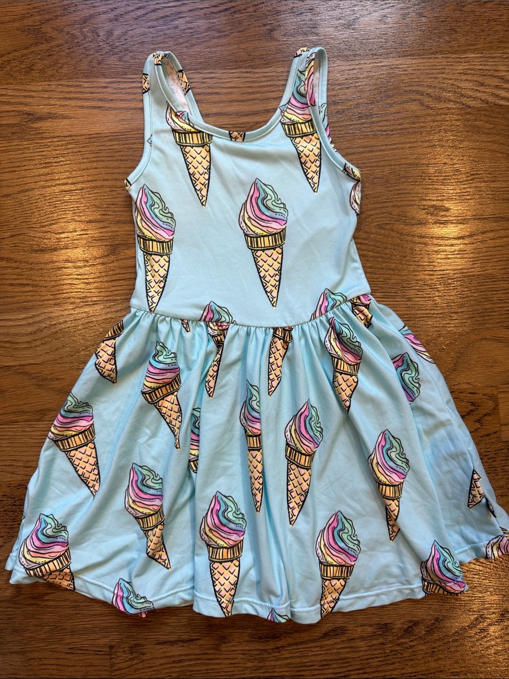 Pixielane Ice Cream Cone Print Tank Dress in Light Blue 4T NWOT